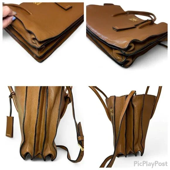 Miu Miu Madras Brown Leather 2 Way Tote - Picture 16 of 16